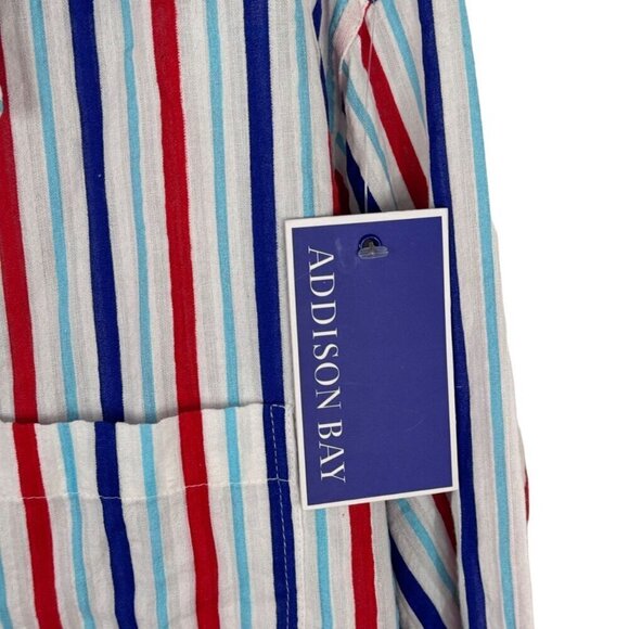 Addison Bay NEW Naples Striped Shirt Dress Cover Up Mini Button Up Multicolor XS - Picture 4 of 9